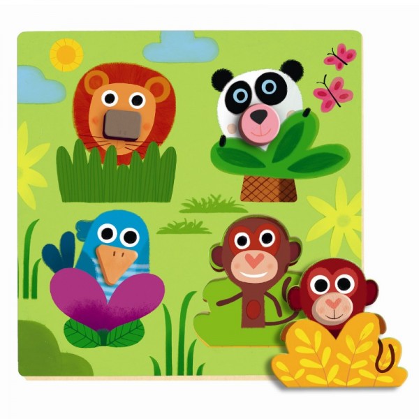 Djeco Holzpuzzle Junglanimo 1+