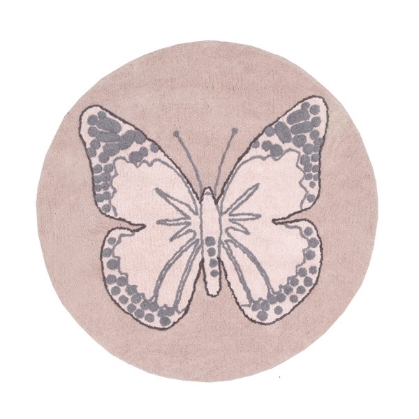 Lorena Canals Kinderteppich rund Butterfly beige nude