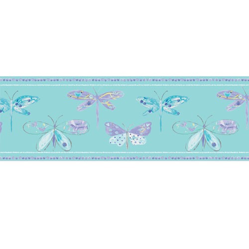 Caselio Bordüre Schmetterlinge aqua 66206099