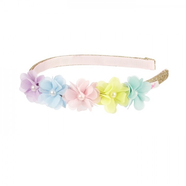 Souza Haarreifen Anneliek mit Blüten Regenbogenfarben