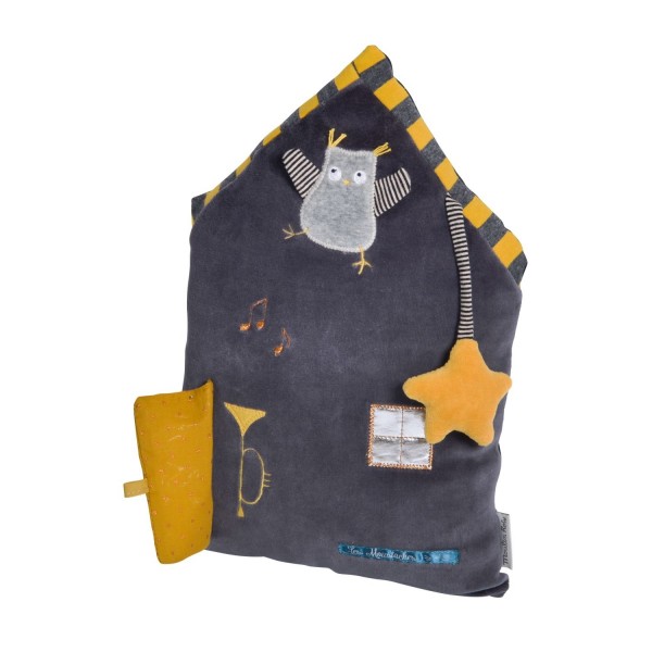 Moulin Roty Les Moustaches Aktivitäten Kissen grau