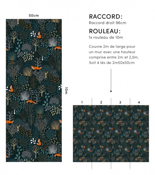 Lilipinso Kinderzimmertapete Wald und Fuchs