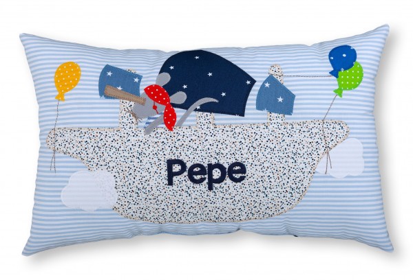 Crepes Suzette Namenskissen Maus Piratenschiff