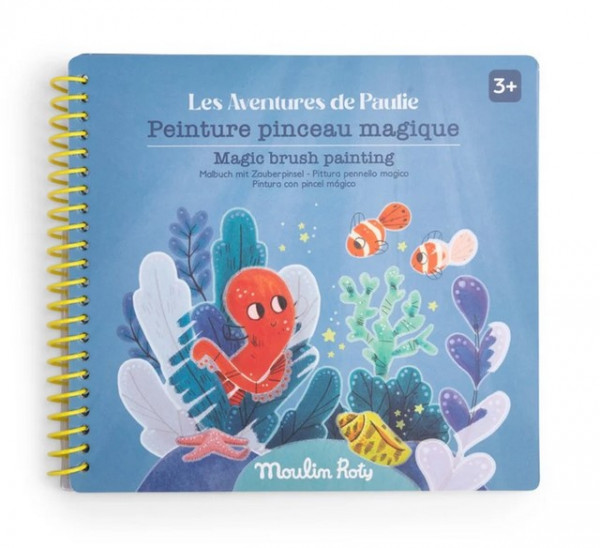 Moulin Roty Malbuch mit Zauberpinsel Paulie 3+