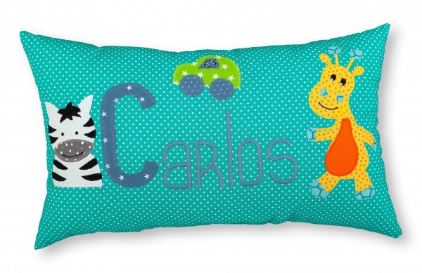 Crepes Suzette Namenskissen Giraffe und Zebra