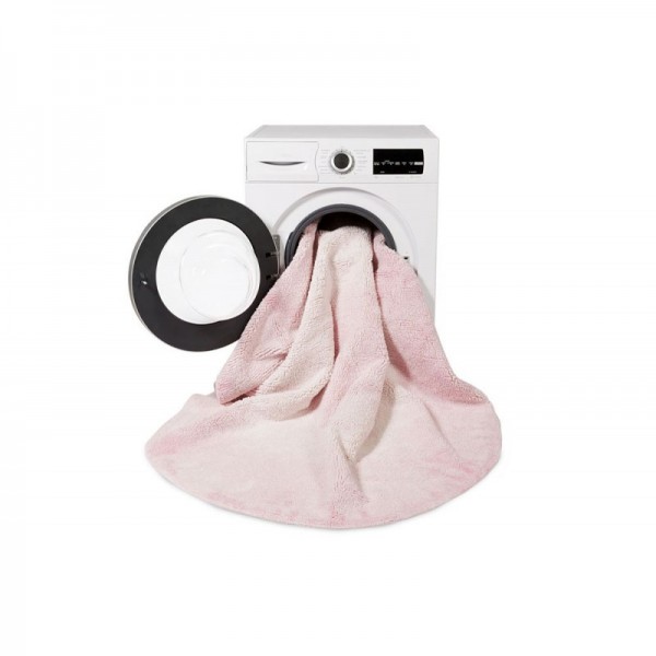 Lorena Canals waschbarer Kinderteppich rund Tie-Dye Rosa