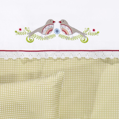 My Julius Bettwäsche Love Birds grün 80x80cm