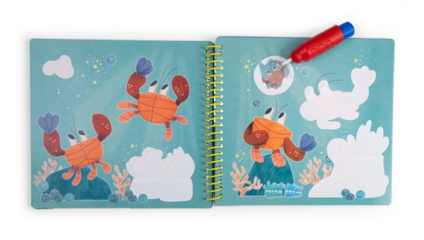 Moulin Roty Malbuch mit Zauberpinsel Paulie 3+