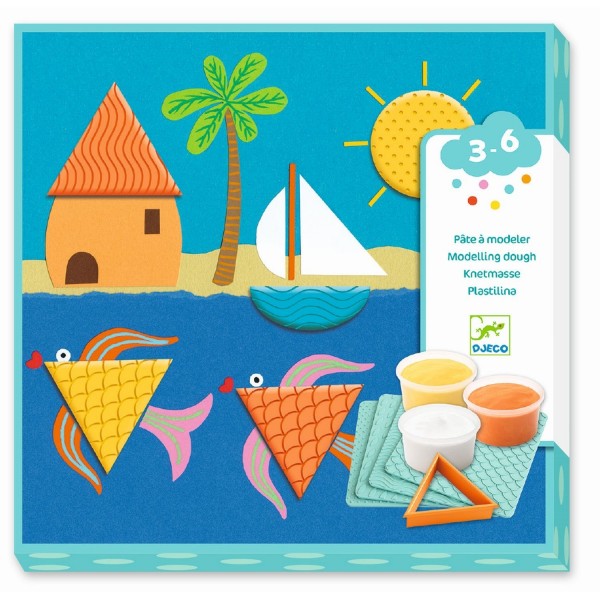 Djeco basteln mit Knete Abdrücke und Formen 3+