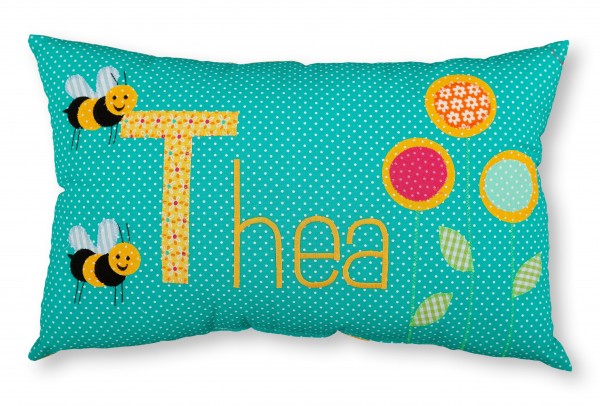 Crepes Suzette Namenskissen Blumenwiese mit Bienen