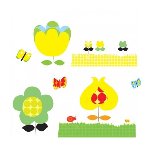 Djeco Wandsticker gelbe Blumen